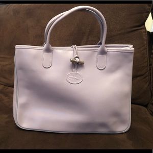 Lavender leather Longchamp bag